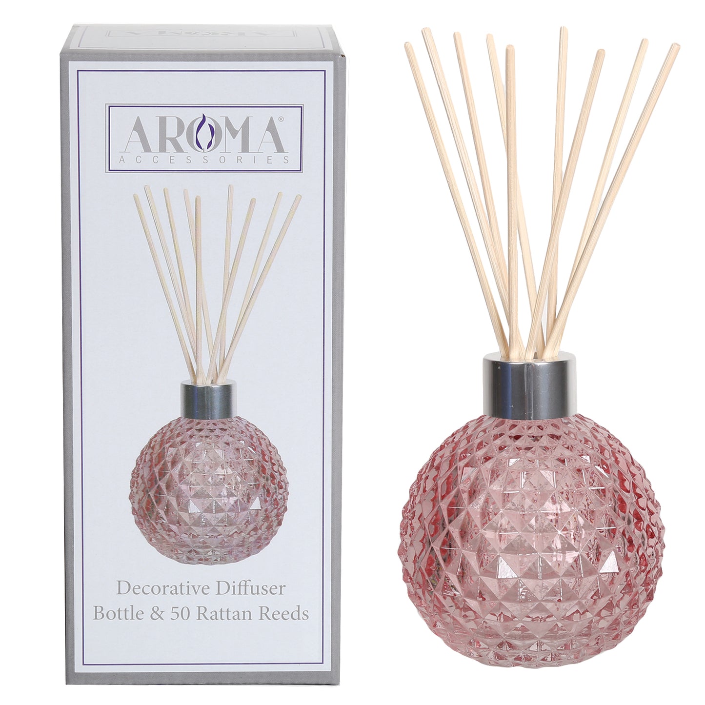 Glass Reed Diffuser Bottle with 50 Rattan Reeds (8cm x 8cm)