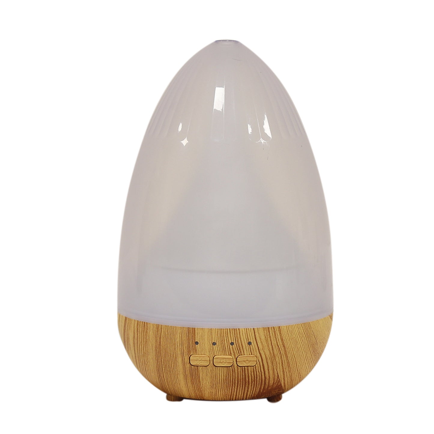 LED Ultrasonic Diffuser – Frosted Oval Dome Light Wood (19cm)