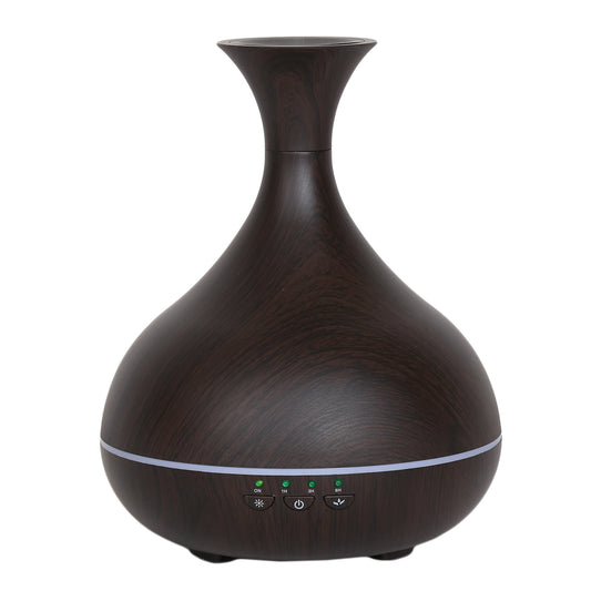 LED Ultrasonic Diffuser – Vase Dark Wood (22cm)