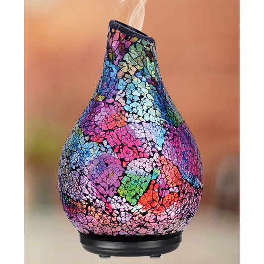 Aroma Diffuser & Humidifier – 120ml Mosaic Glass 3D LED